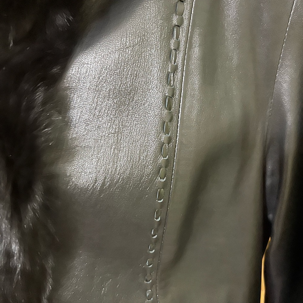 Rocco D’Amelio by Dero Full Length Leather and Fur Coat Retail $3500 - Picture 4 of 13
